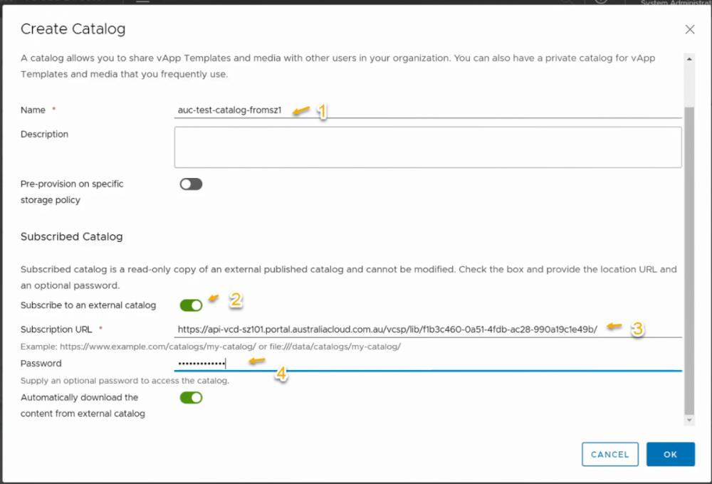 Create Catalog