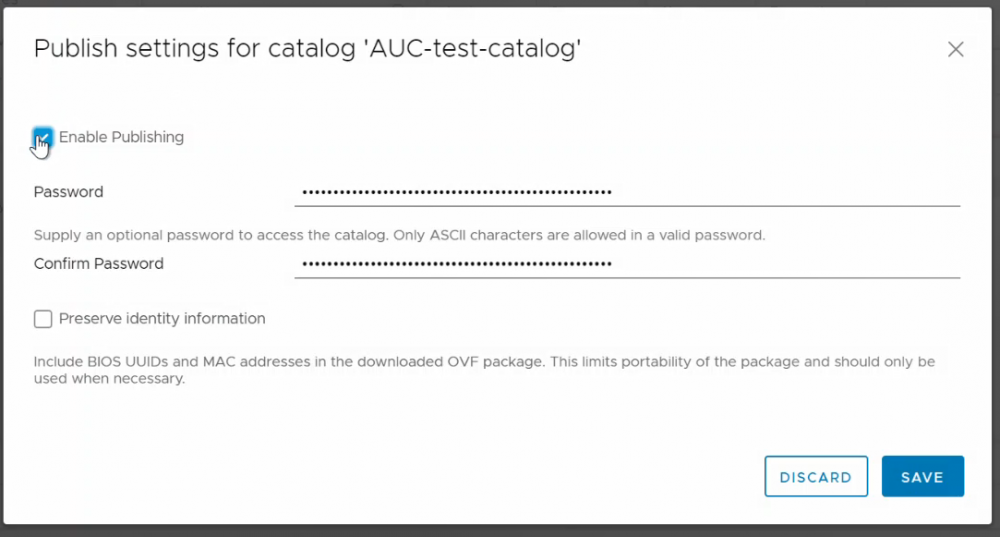 Publish Settings