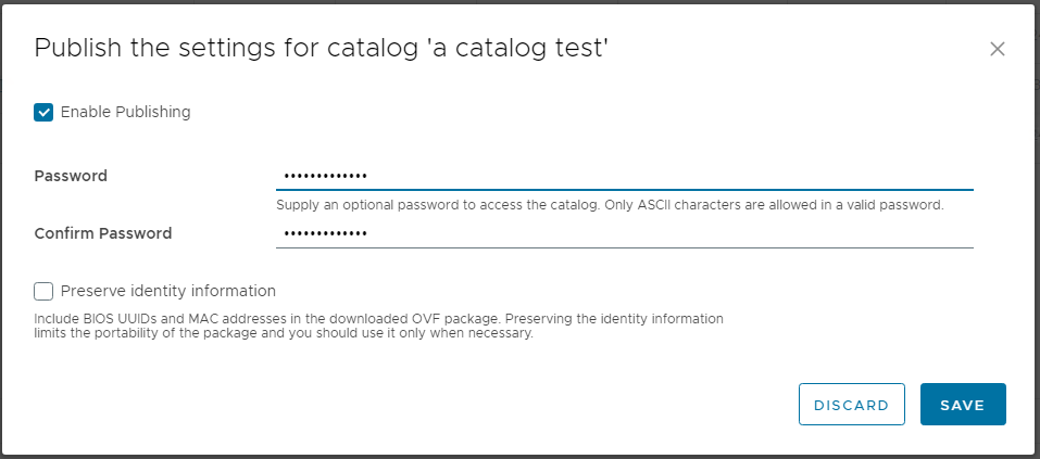 Publish Settings