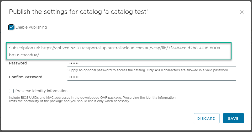 Publish Settings