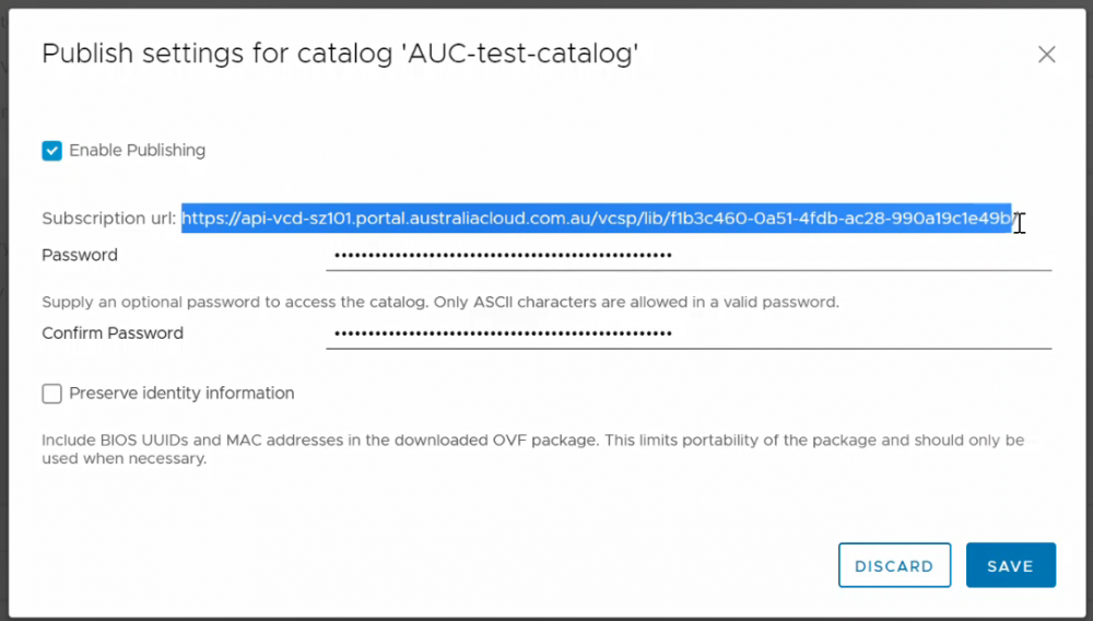 Publish Settings