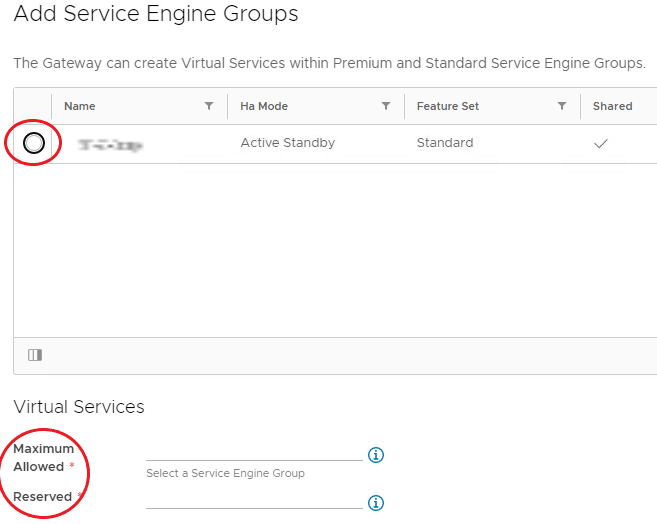 Add Service Engine Group