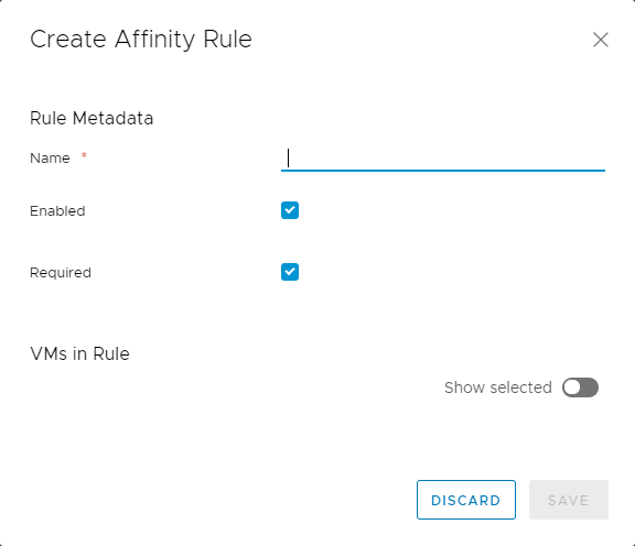 Create Affinity Rule