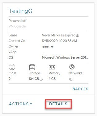 Virtual Machine Detail