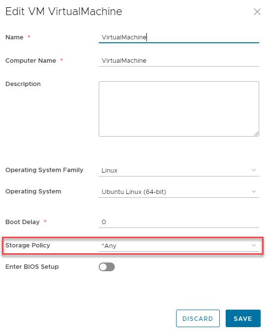 Edit Virtual Machines