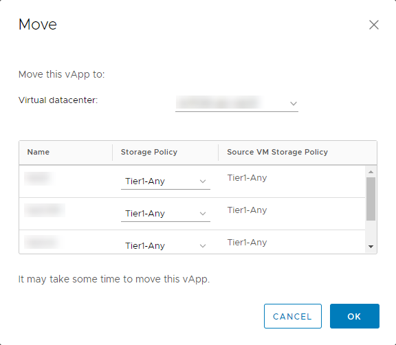 Move VApp