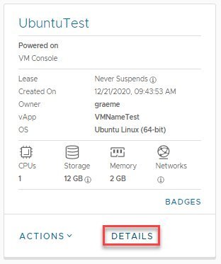 VM details