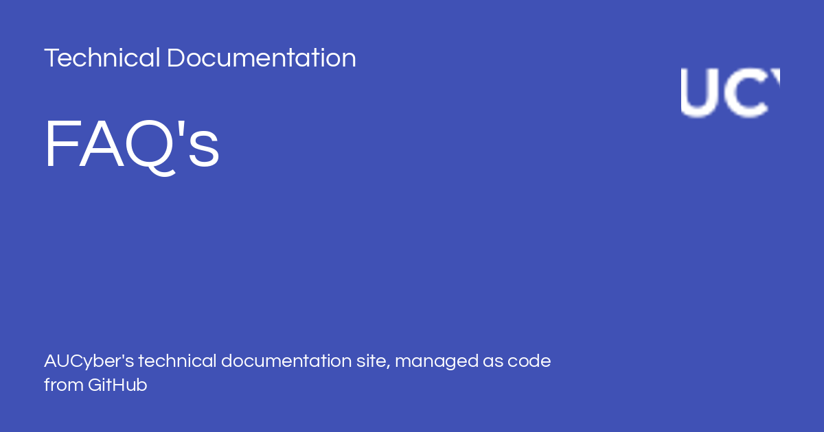FAQ's - Technical Documentation